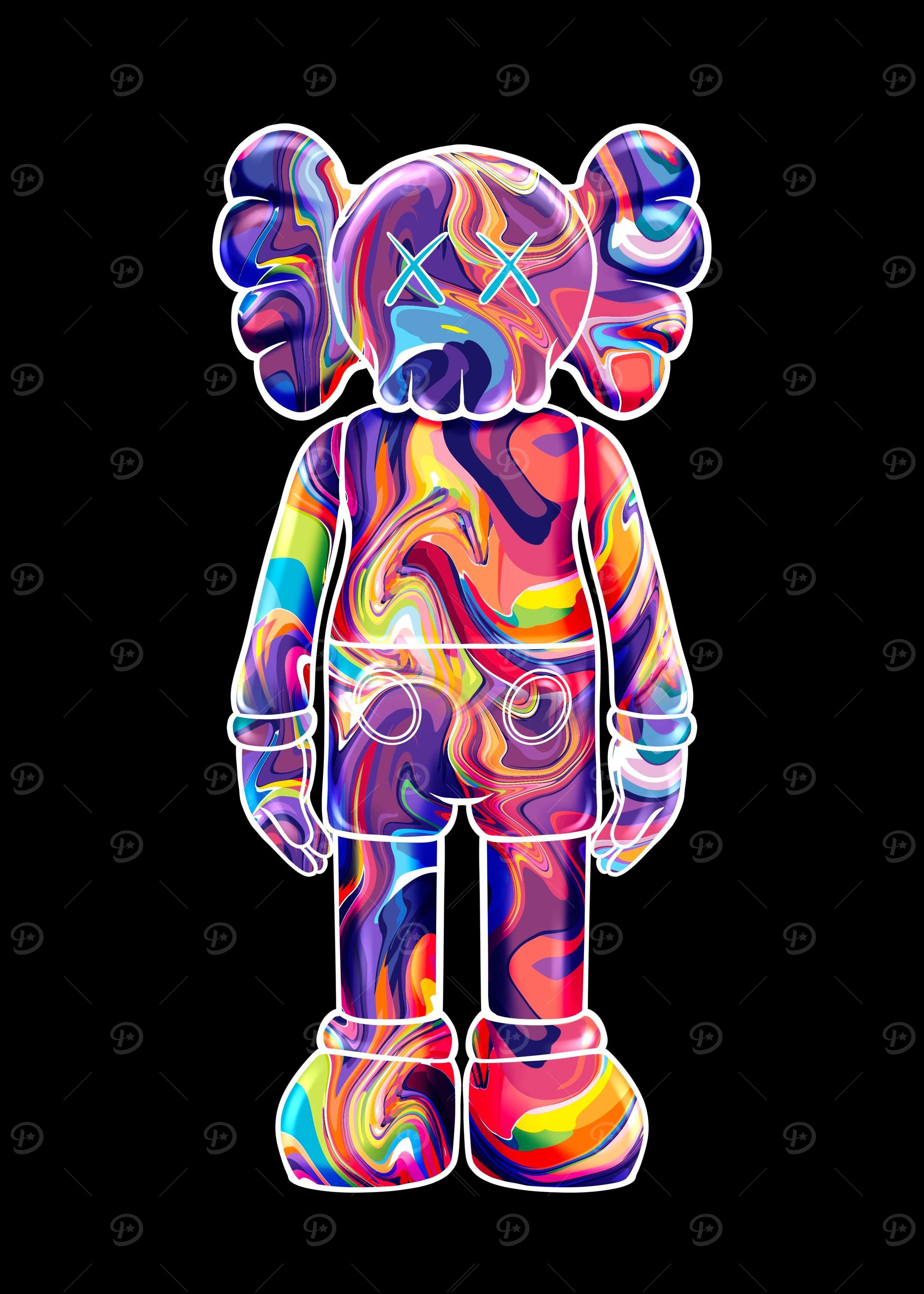 KING KAWS ポップアート クリスタルアート 60x90cm KING KAWS ポップアート クリスタルアート 60x90cm
