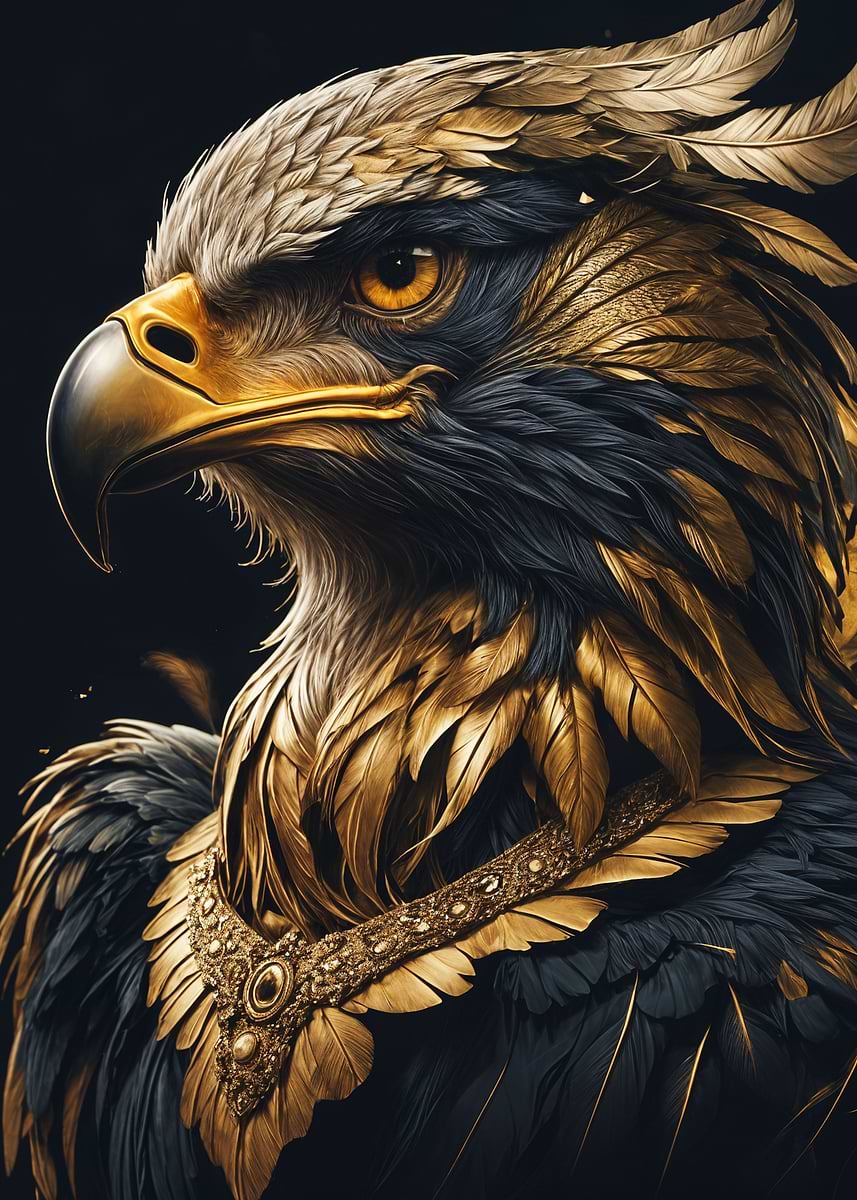 Golden Eagle' Poster, picture, metal print, paint by Classic Hat