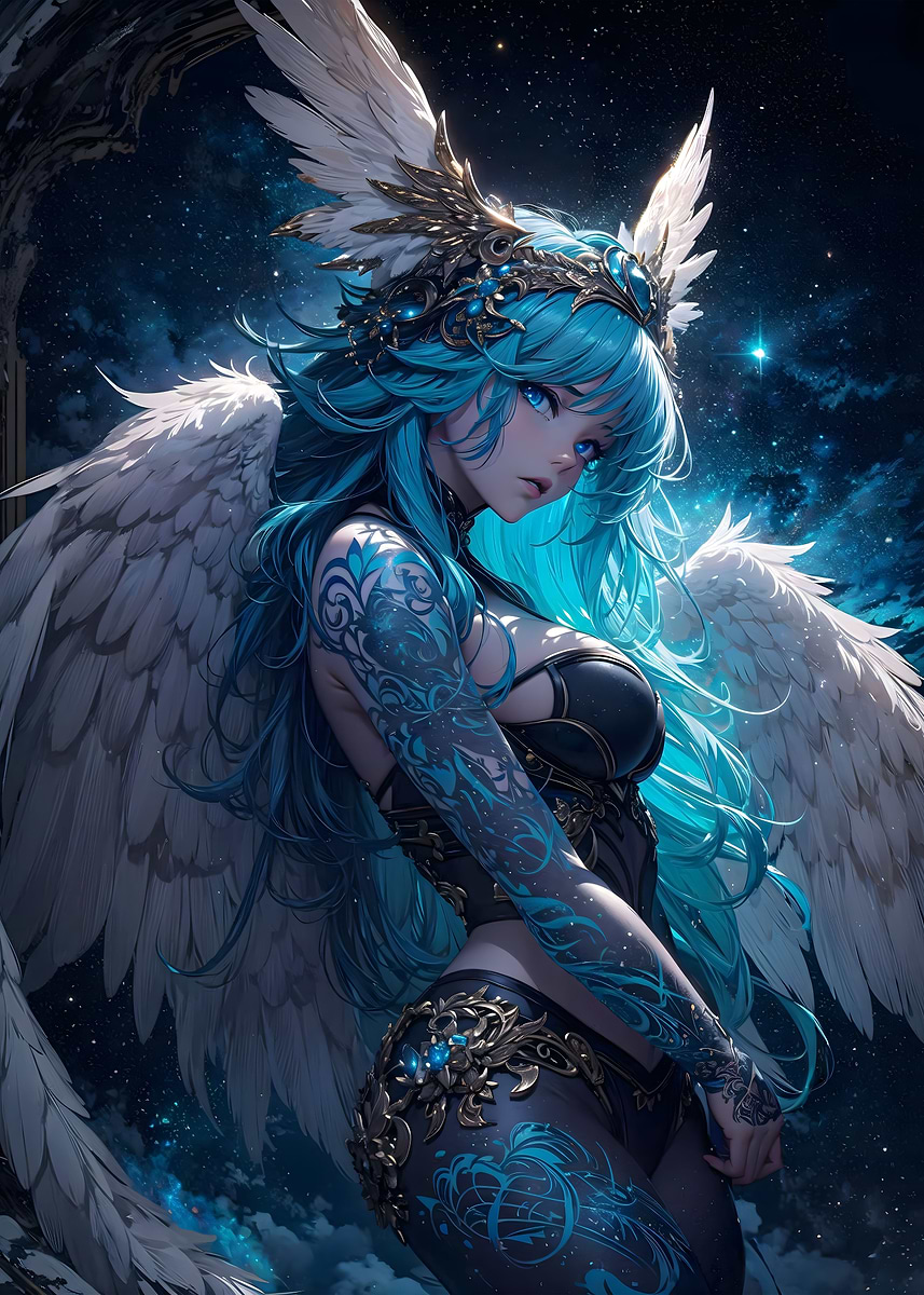 Blue Seraphim' Poster, picture, metal print, paint by