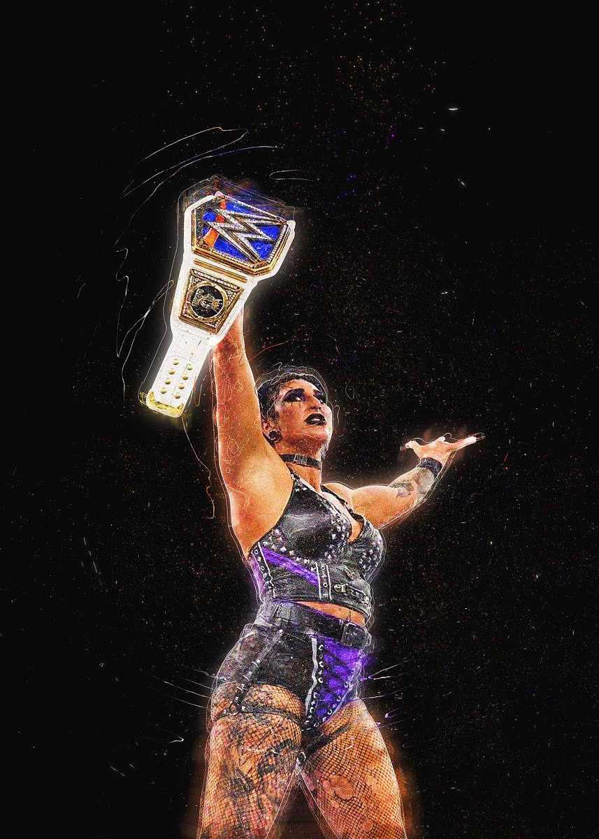 Rhea Ripley Metal 'Rhea Ripley ' Poster, picture, metal print, paint by Ken | Displate