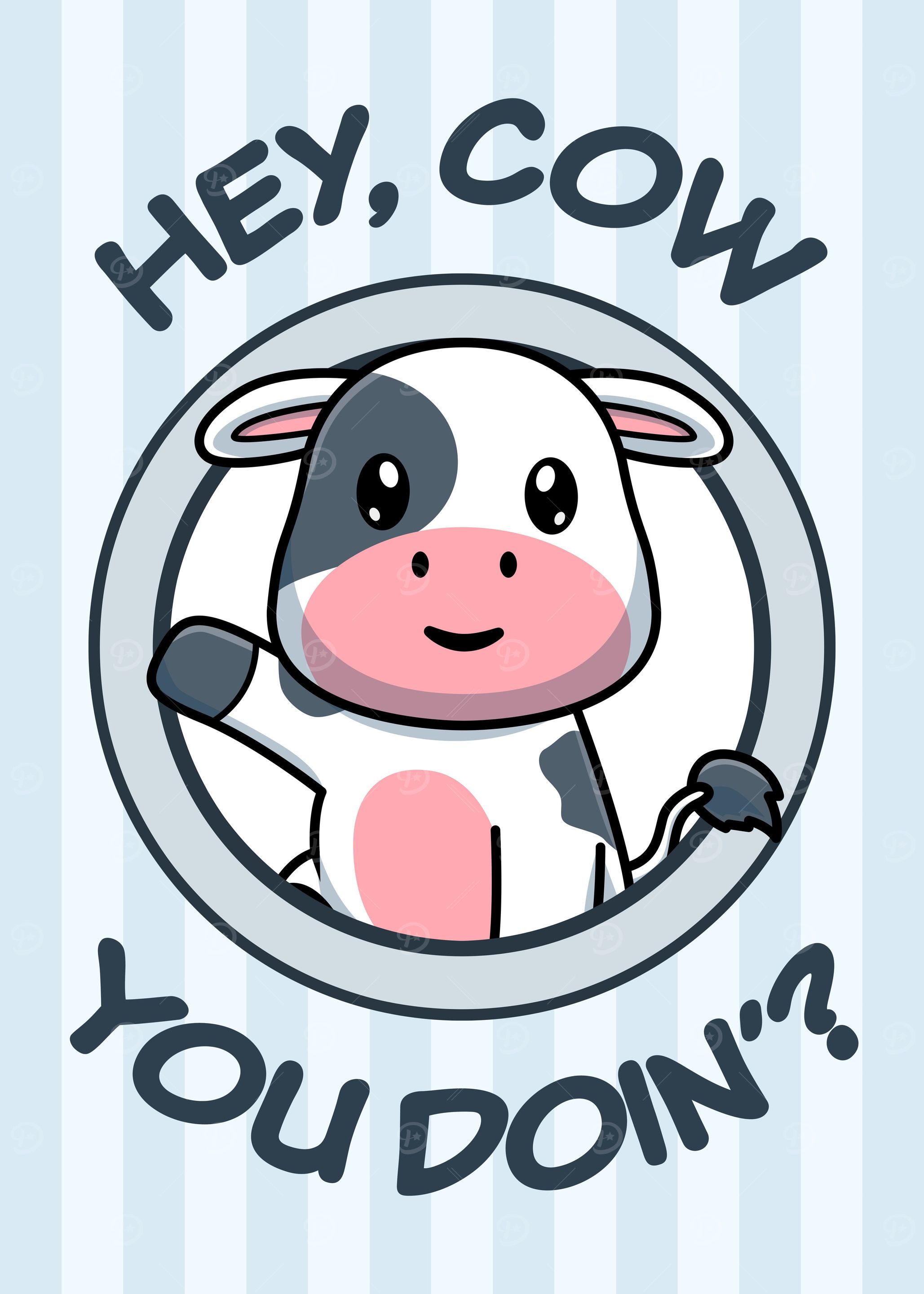 Cow Yeah 'Hey Cow You Doing Funny' Poster, picture, metal print, paint by ...