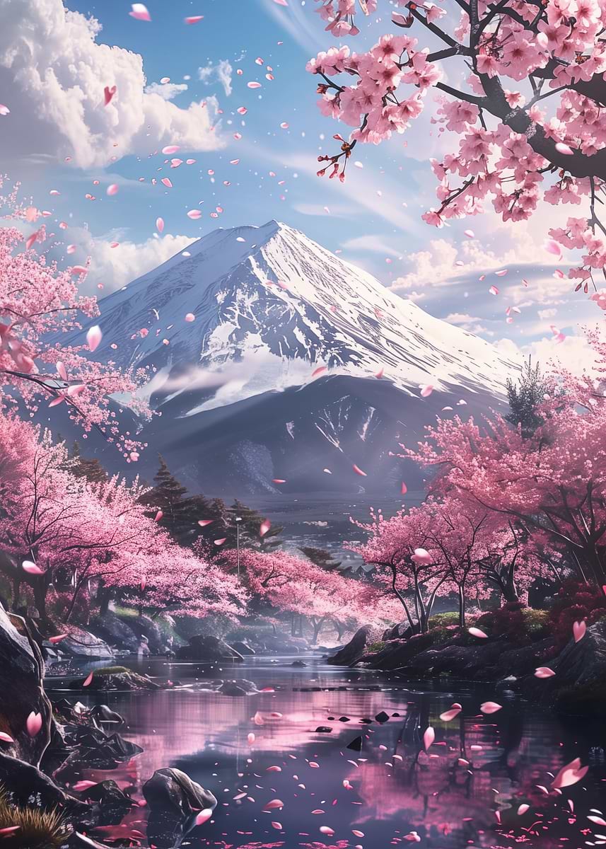 桜と富士山 DISPLATE メタリック ポスター ( #2130 ) 9666e24f4710ff95d2fb51d923575e