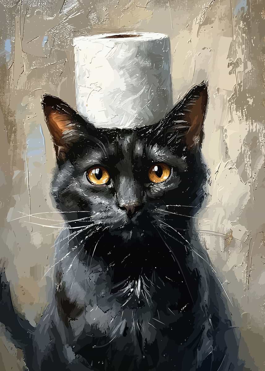 Displate ディスプレイット黒化け猫　メタルポースター 0d3419a7b15985bebb57248cc65696