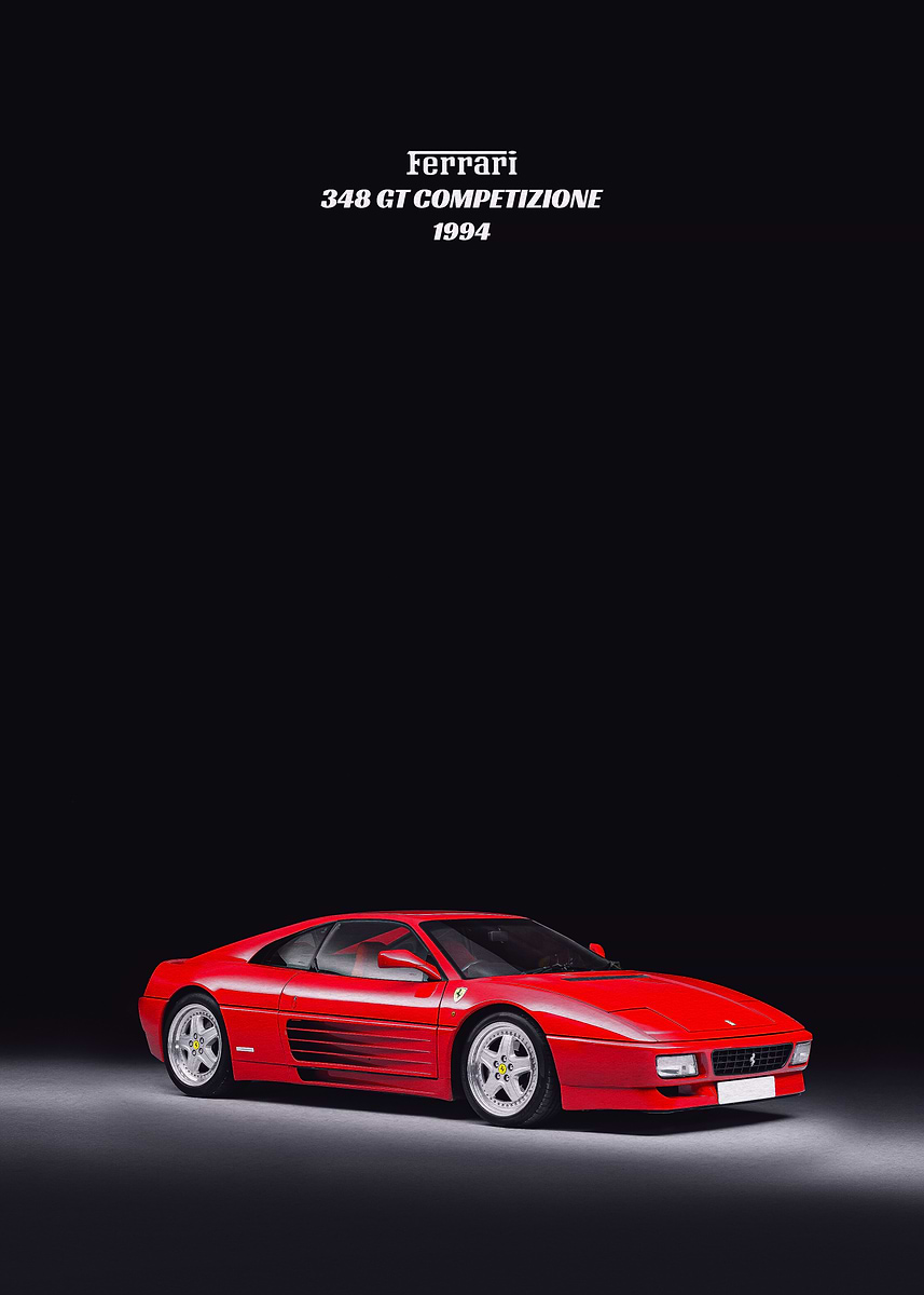 Ferrari 348 GT Competizion' Poster, picture, metal print, paint by