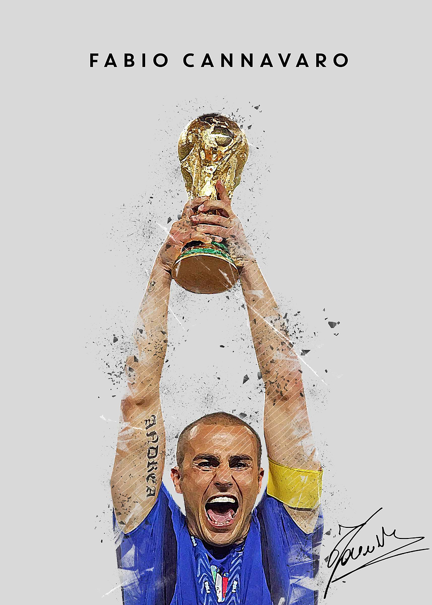 Fabio Cannavaro World Cup' Poster, picture, metal print, paint by