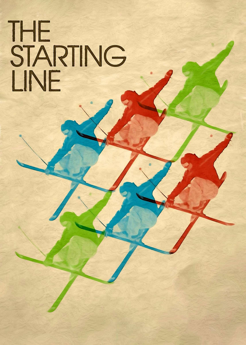 Startingline Poster Background 'Skiing Poster - The Starting Line' Poster, picture, metal print, paint ...