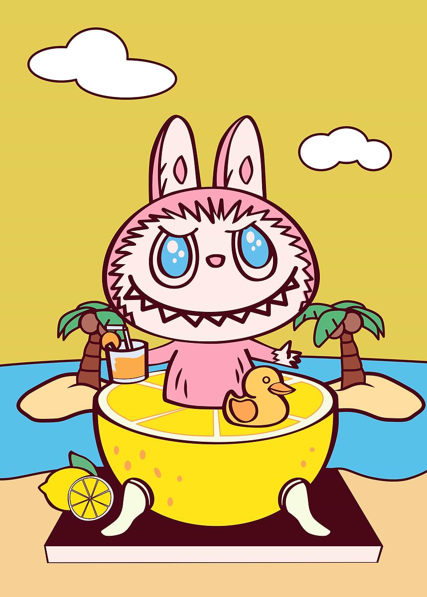 summer labubu' Poster, picture, metal print, paint by aerith