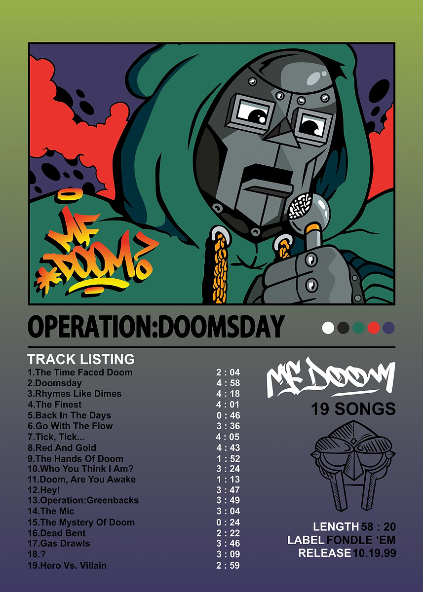 M.i.C MF DOOM POSTER ポスター L FACE Amazon.com: Hip Hop Poster MF Doom Poster Metal Face Rapper