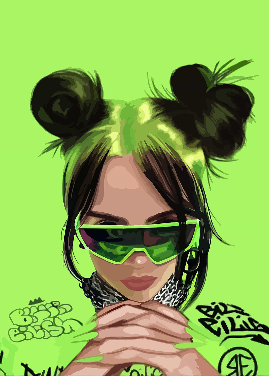 新品L】 Tefuny／GREEN BILLIE EILISH POSTER 新品L】 Tefuny／GREEN