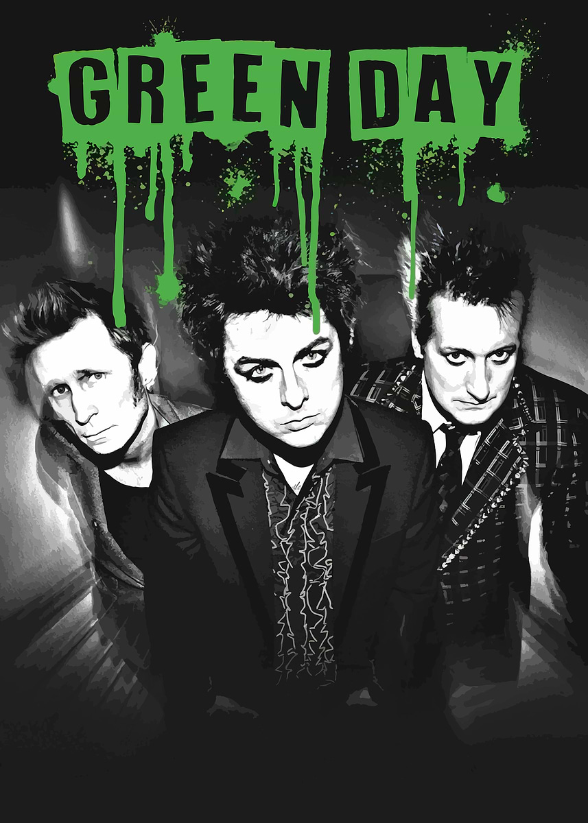 Green Day Band Poster' Poster, picture, metal print, paint by Rans