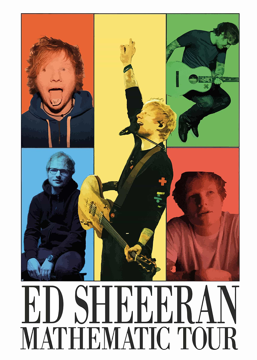 Ed Sheeran Mathematic Tour Poster' Poster, picture, metal print