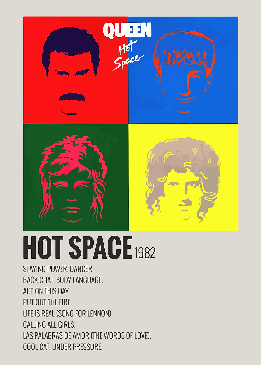 Queen Hot Space Album Cover' Poster, picture, metal print, paint