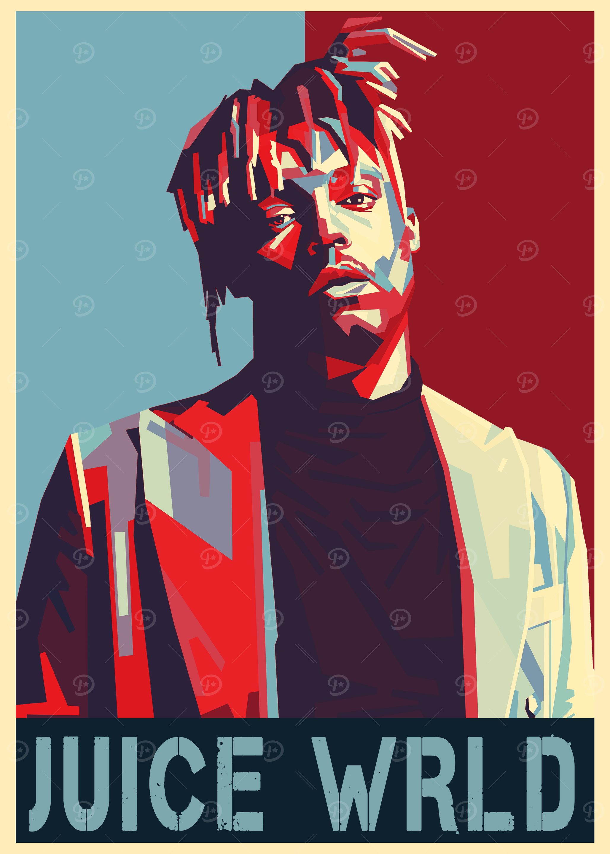 Juice Wrld Pop Art Portrait' Poster, picture, metal print