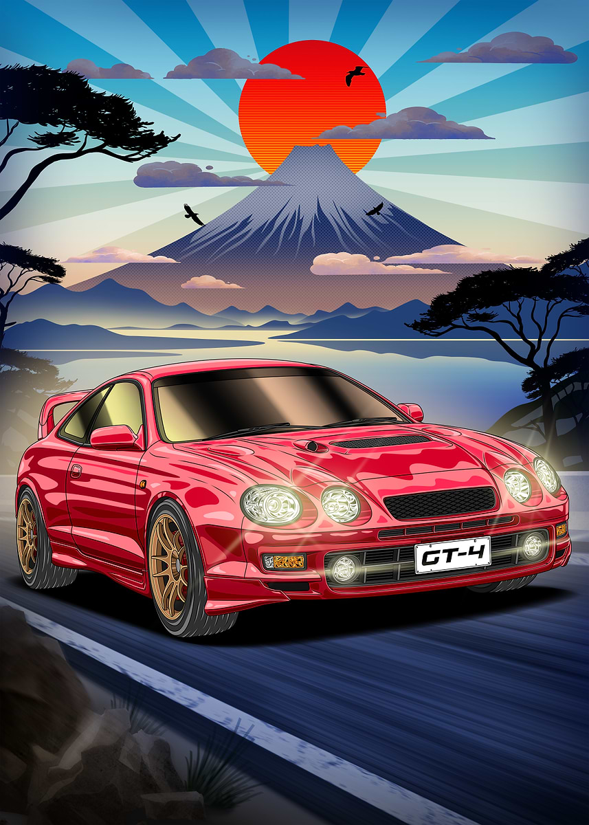 Toyota Celica GT-4 ST205 in Japan Landscape' Poster, picture