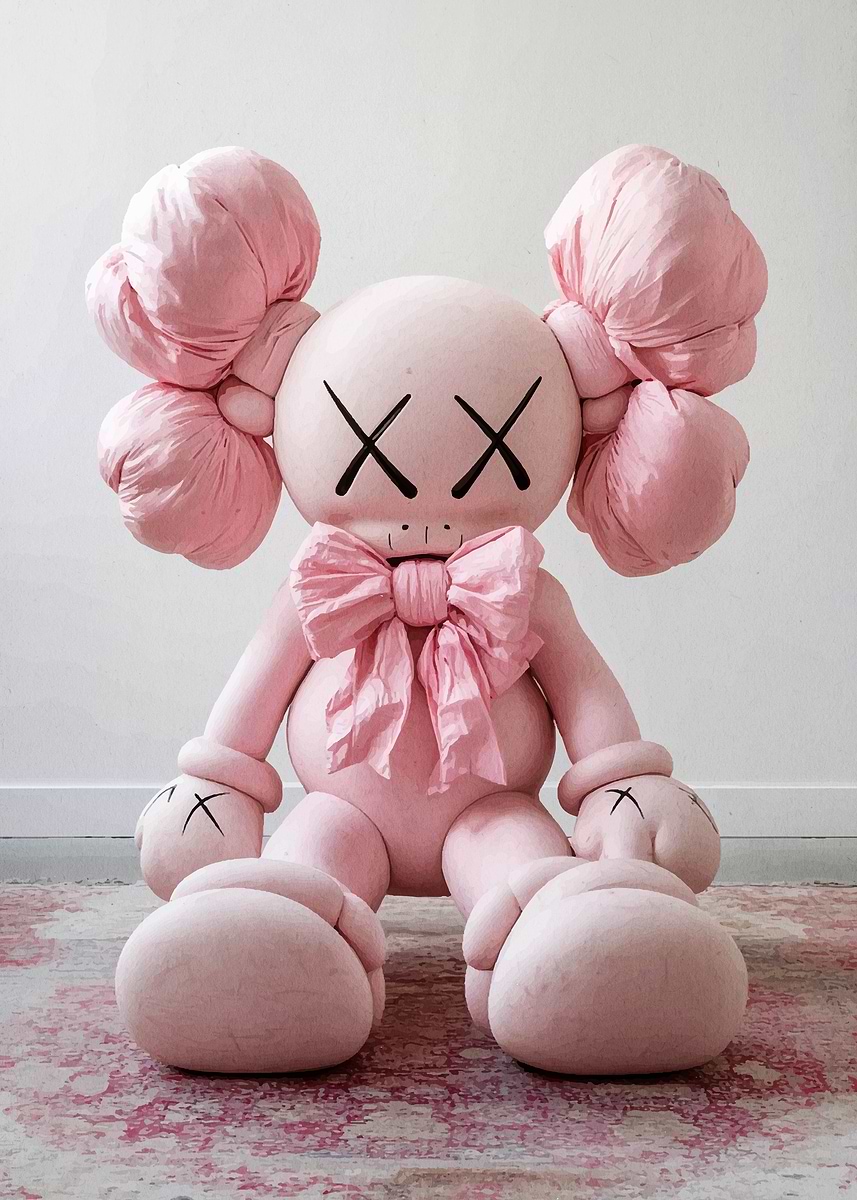 Pink Plush Toy Figure' Poster, picture, metal print, paint by