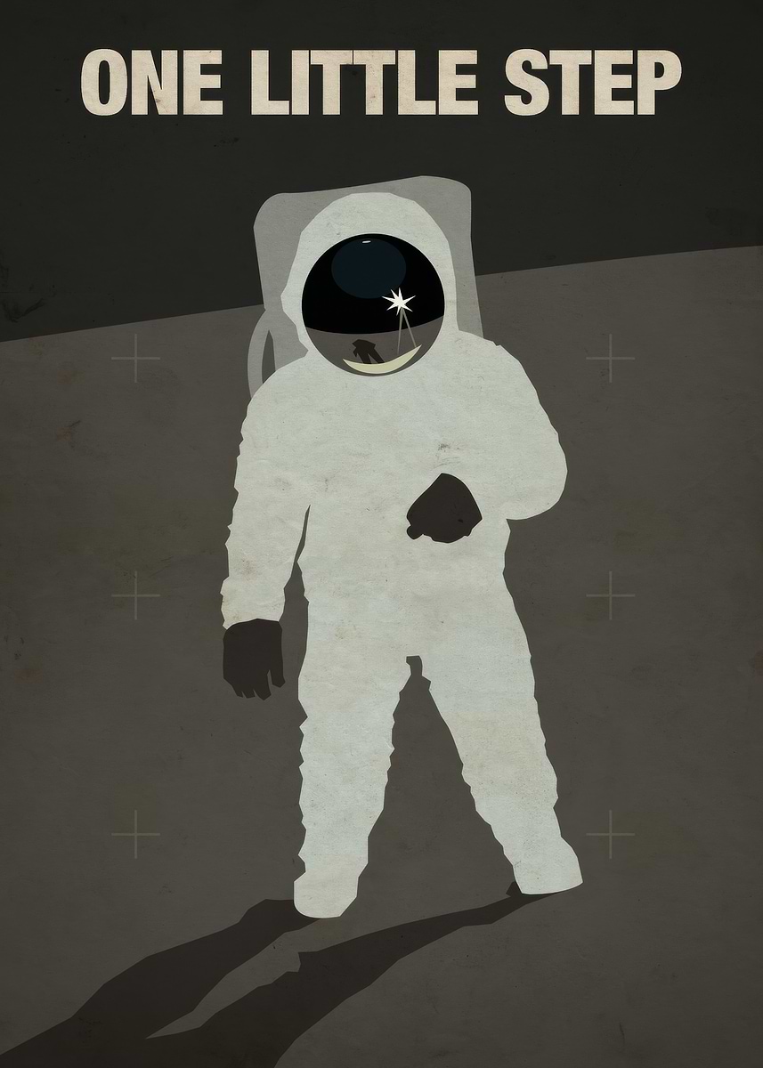 'One Small Step Poster' Poster, picture, metal print, paint by Styko ...