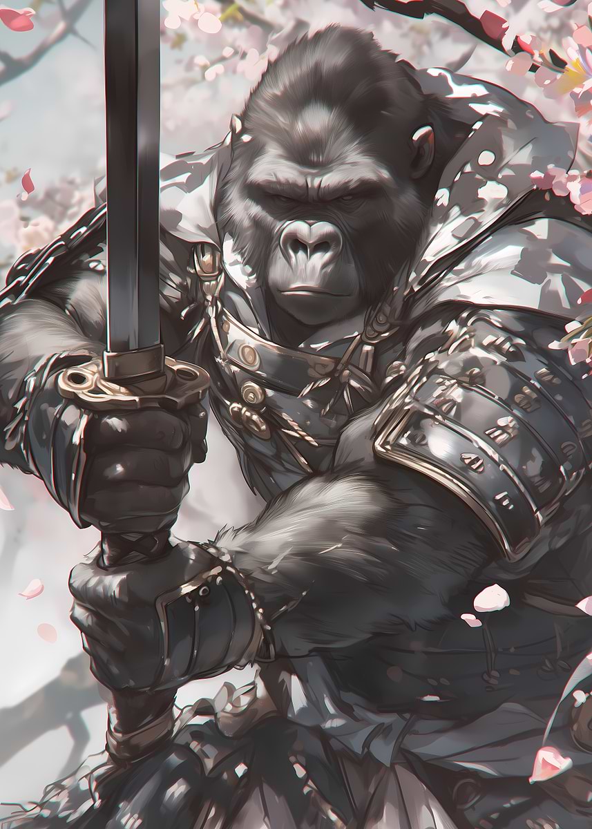 Gorilla Samurai Poster, Picture & Metal Print – Anthropomorphic