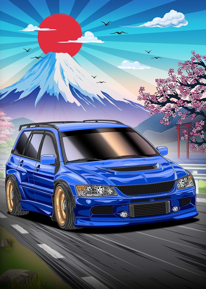 Mitsubishi Lancer Evo 9 Wagon Nippon Style' Poster, picture, metal