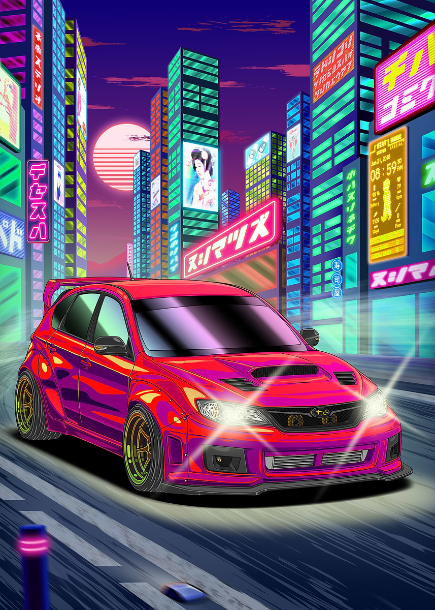 Subaru Impreza WRX Hatchback Tokyo Night' Poster, picture