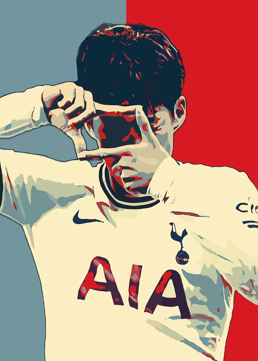 Son Heung min' Poster, picture, metal print, paint by Lawisi
