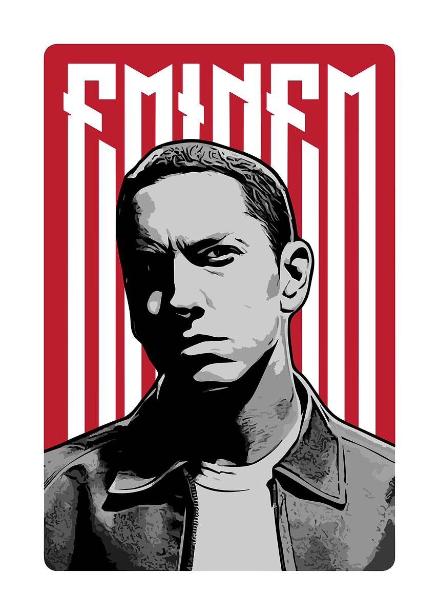 エミネム　ポスター　フラッグ Eminem Portrait' Poster, picture, metal print, paint by Zalem