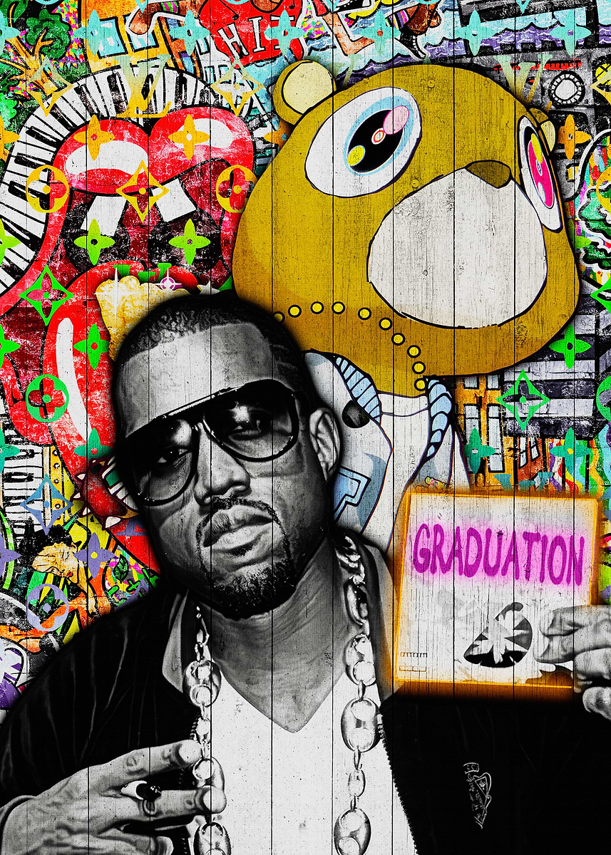 Pop art Kanye Graffiti Art' Poster, picture, metal print, paint by