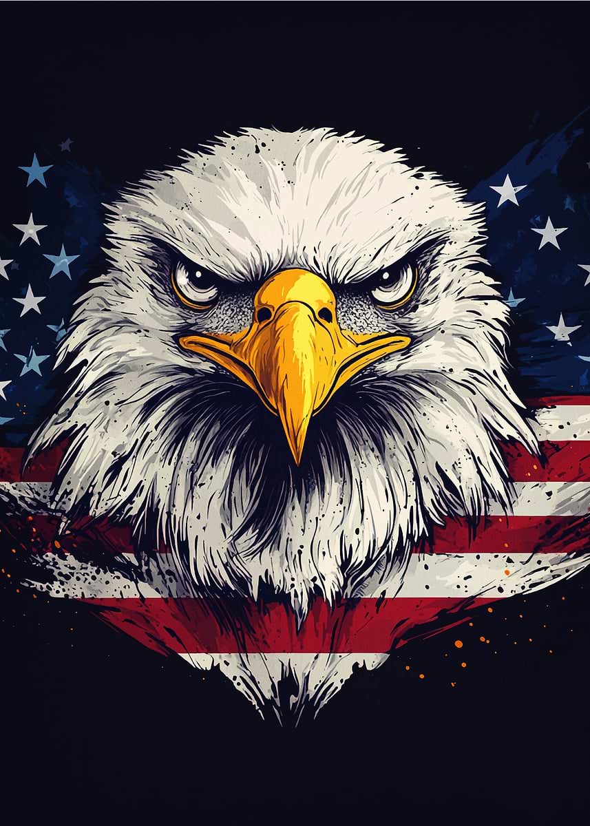 American Eagle' Poster, picture, metal print, paint by Jayden Lee