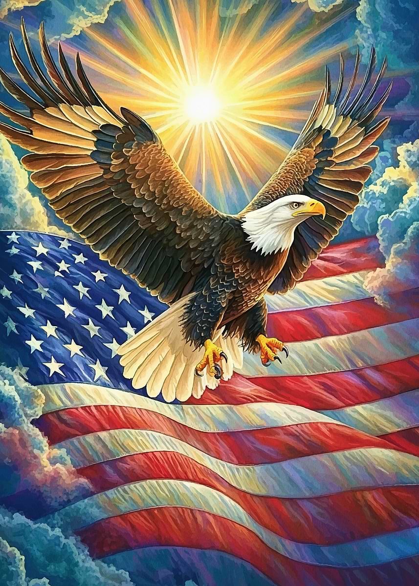 American Eagle Soaring' Poster, picture, metal print, paint by