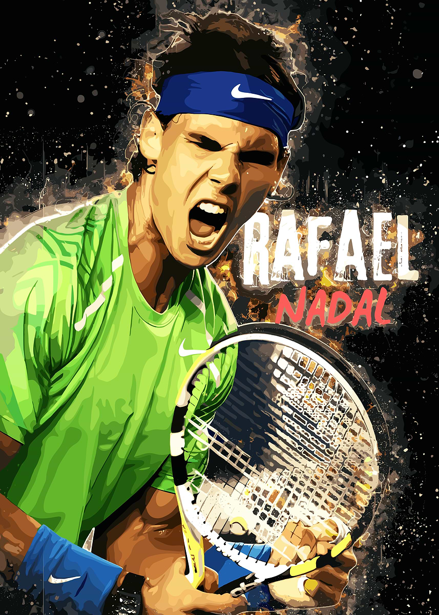 Rafael Nadal Tennis Art' Poster, picture, metal print, paint by