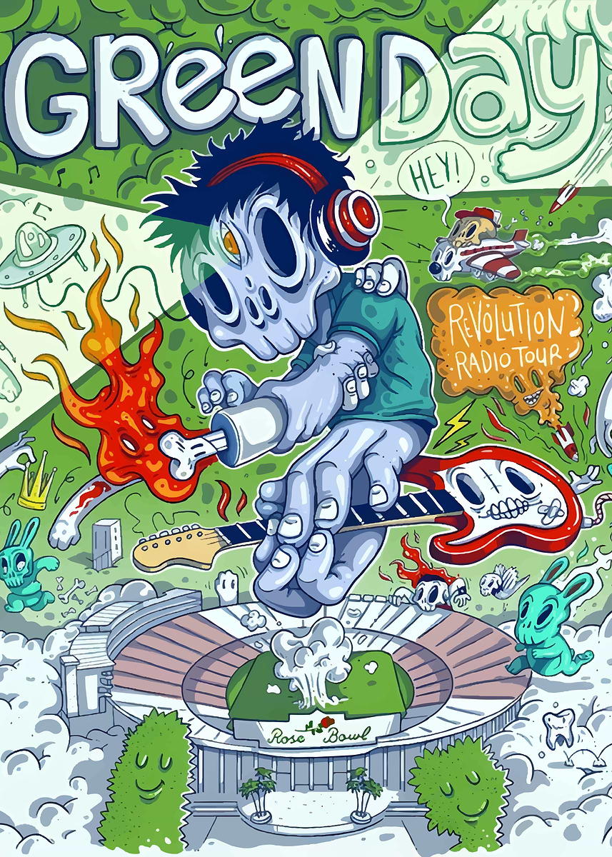 Green Day Revolution Radio Tour' Poster, picture, metal print