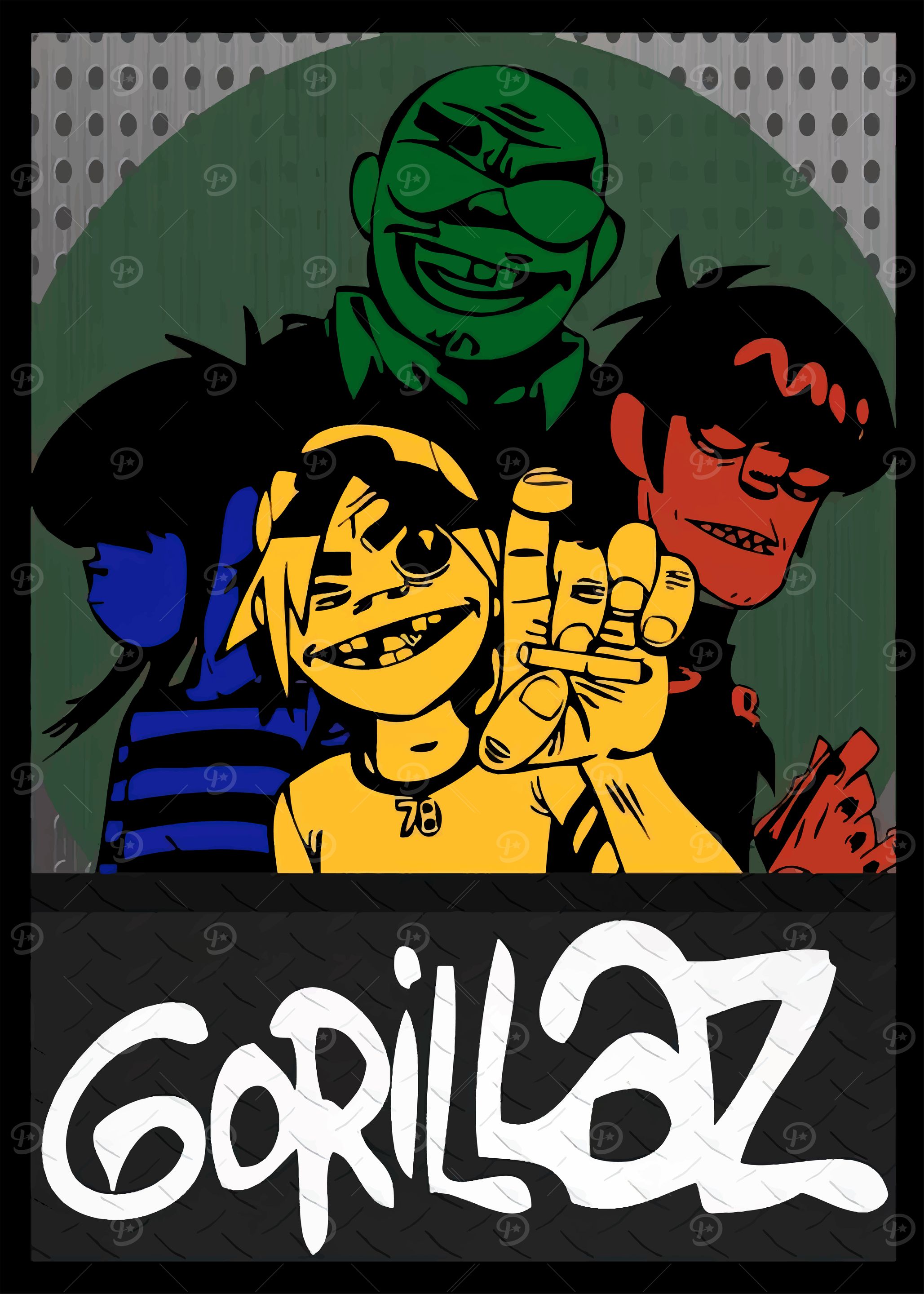 Gorillaz Band Poster' Poster, picture, metal print, paint by lisa
