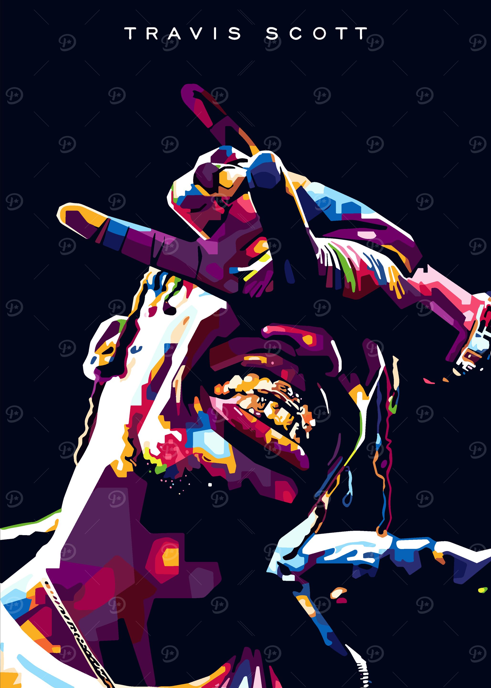 Travis Scott Pop Art Portrait' Poster, picture, metal print, paint