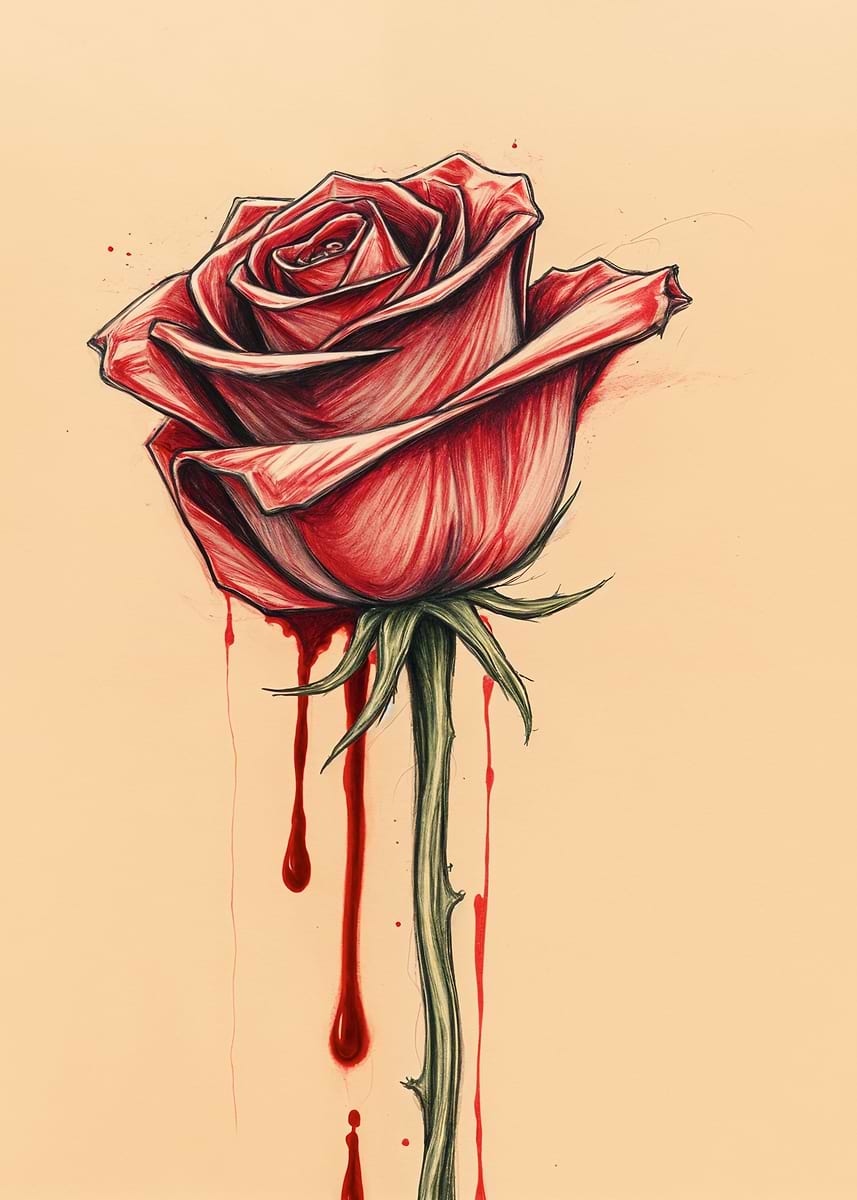 'Bleeding Rose Sad' Poster, picture, metal print, paint by Creatives ...