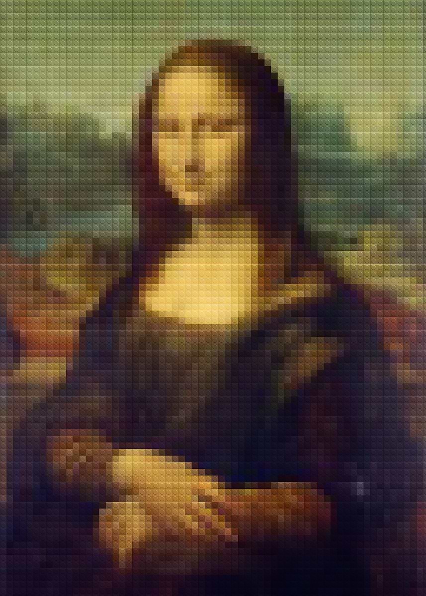 Mona Lisa Pixel Art' Poster, picture, metal print, paint by