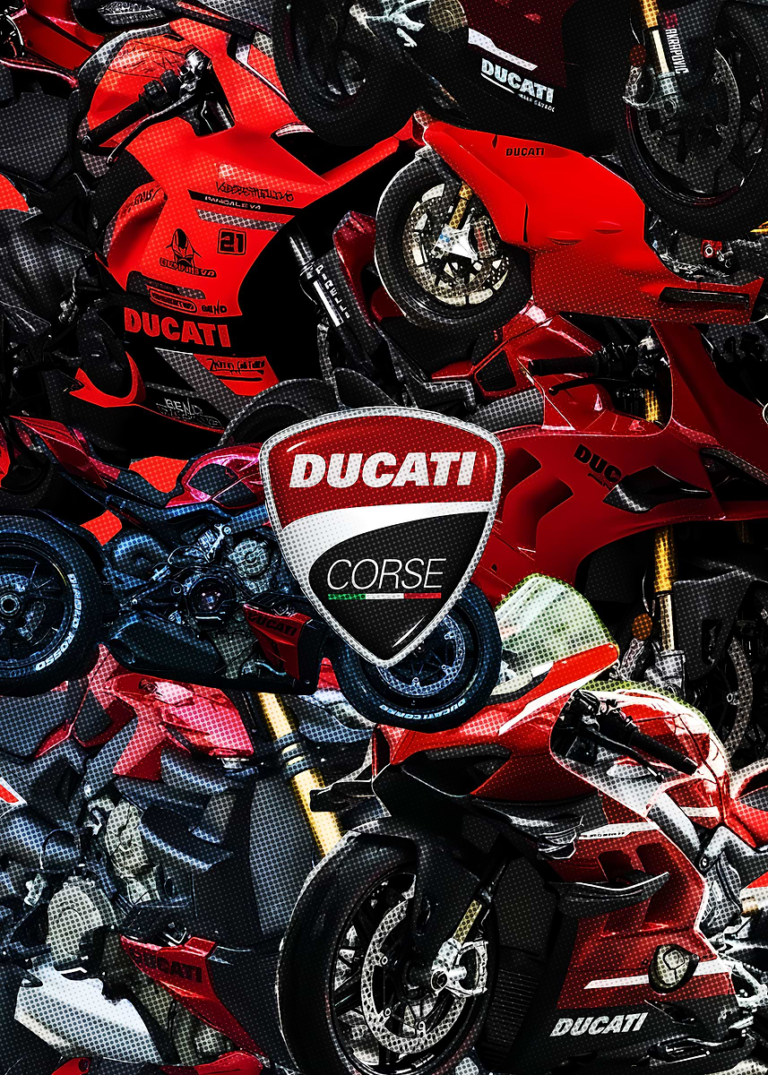 Plaque Métal Rétro Ducati Corse 30x40cm - Licence Officielle, Design Vintage Drapeau à Damier - Décoration Murale Pour Motards