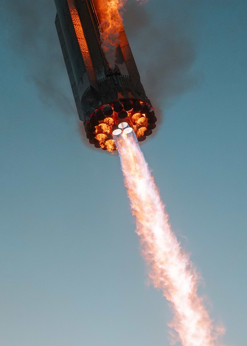Starship Booster Catch' Poster, picture, metal print, paint by New