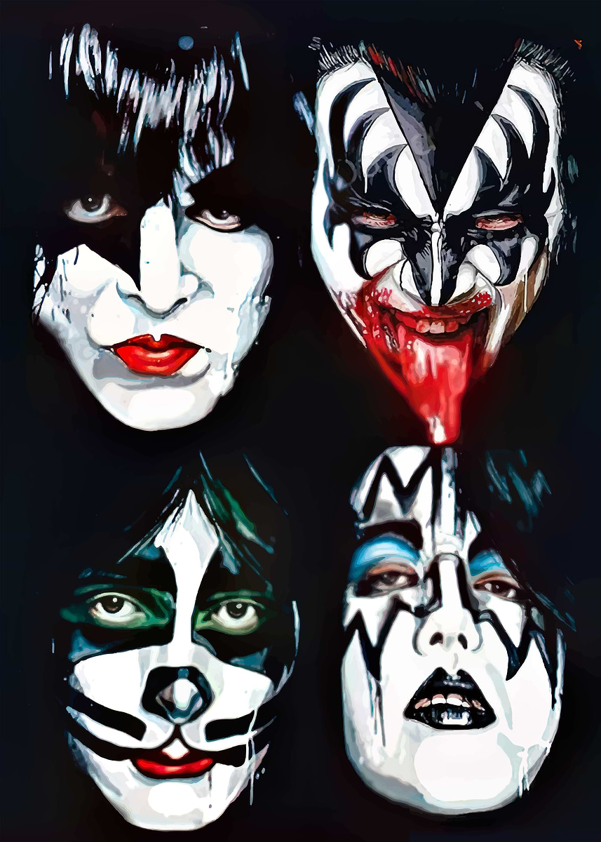 KISS Band Portrait' Poster, picture, metal print, paint by lisa