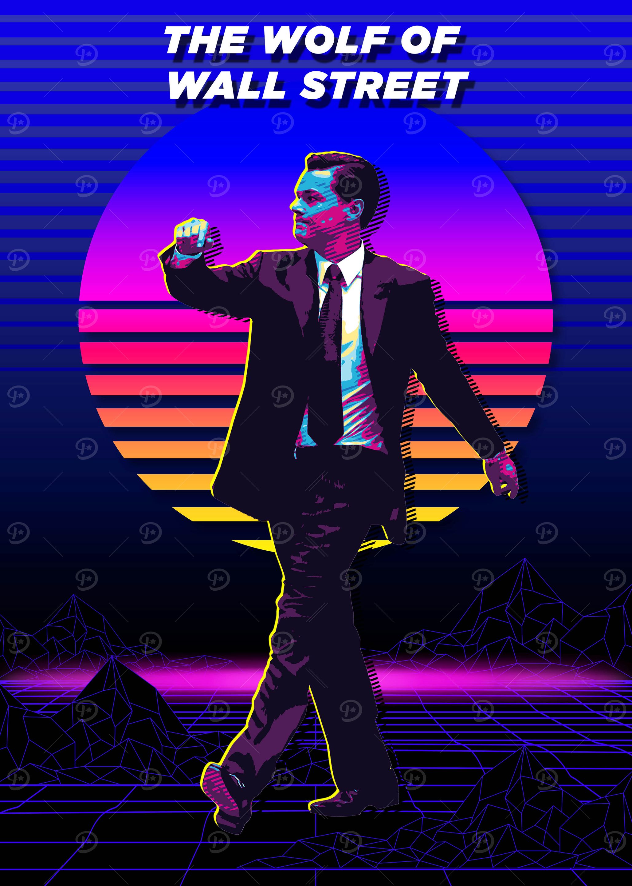 The Wolf of Wall Street Retro Art' Poster, picture, metal print