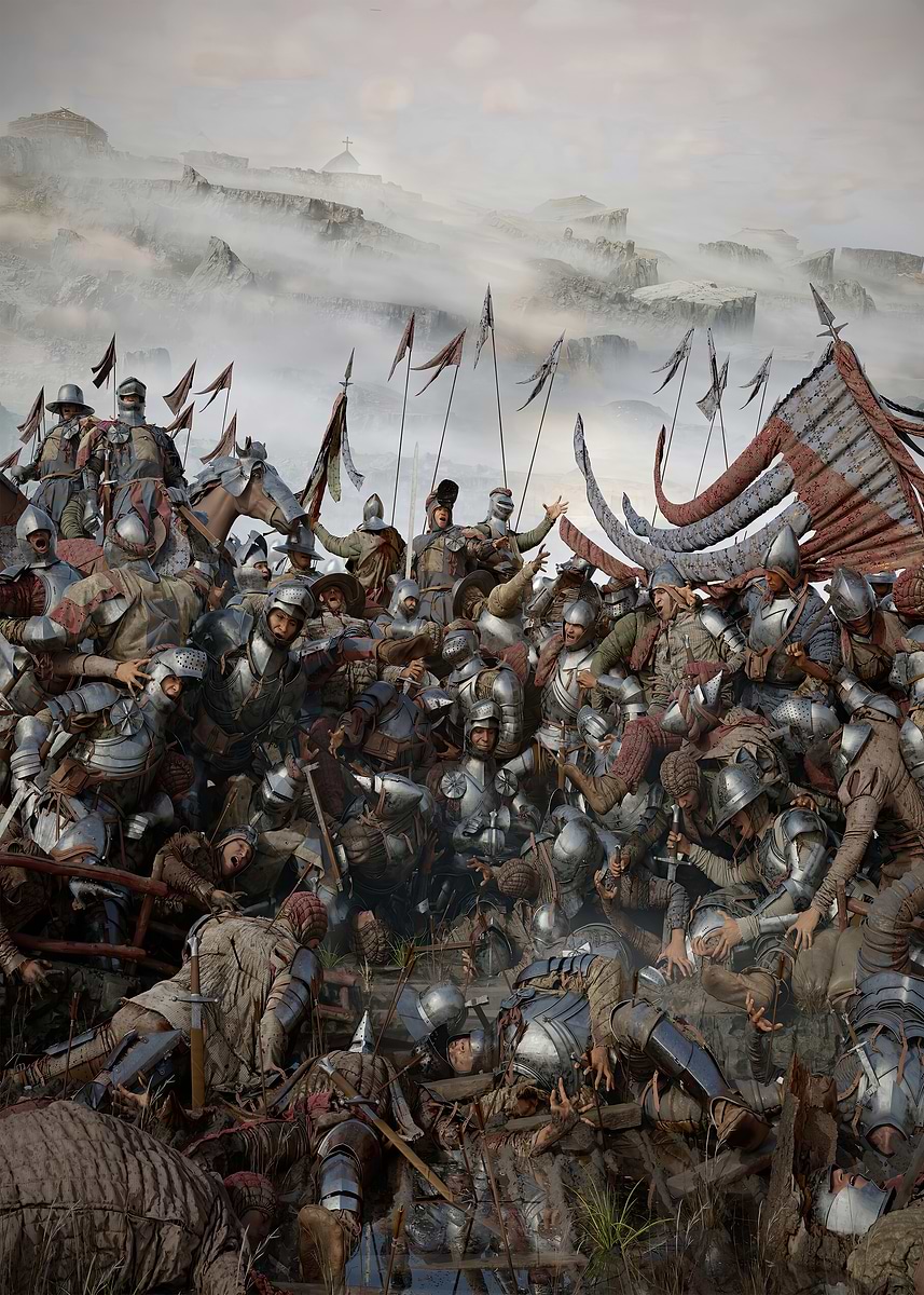 'Medieval Battle Scene' Poster, picture, metal print, paint by ...