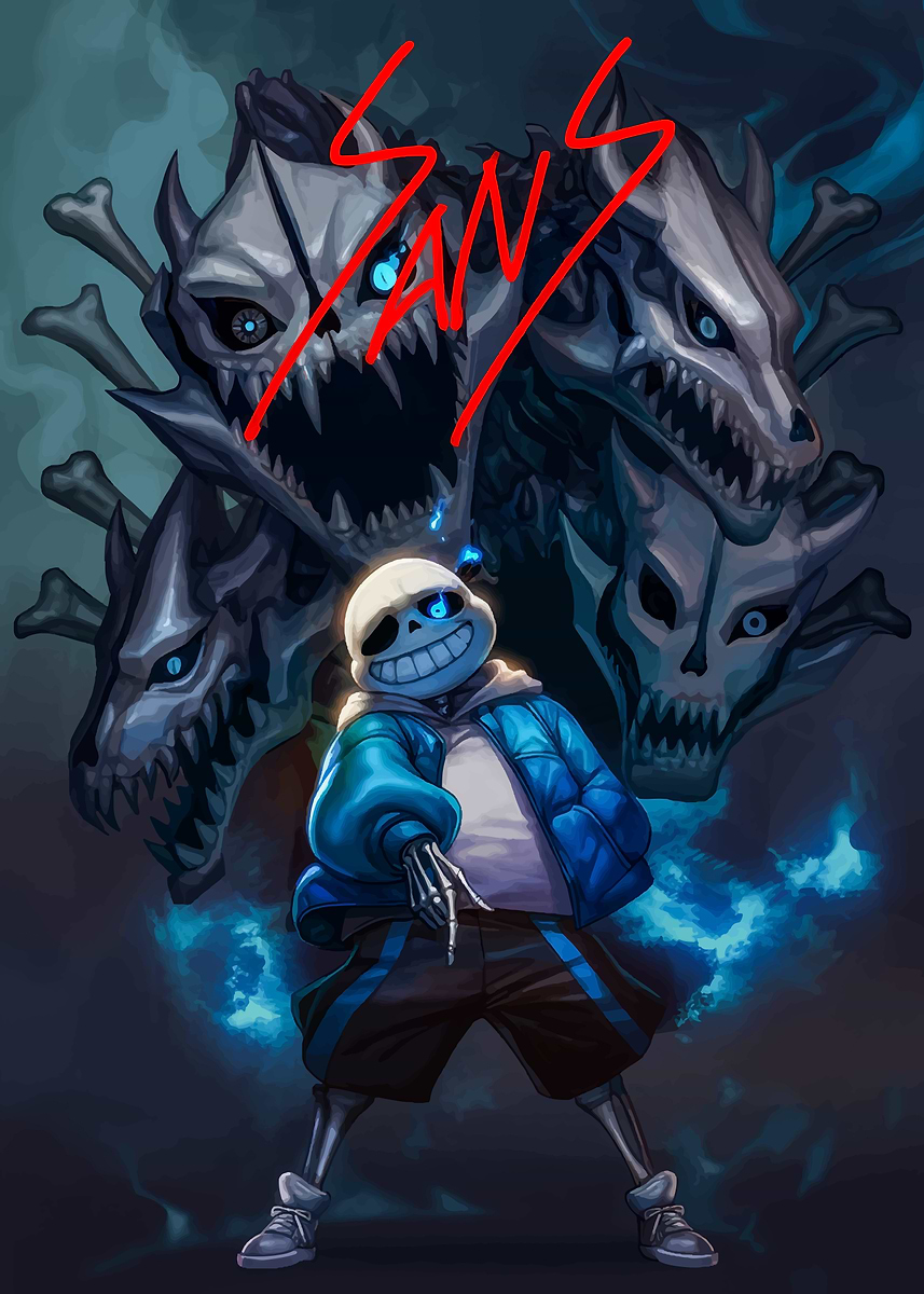 Sans Undertale' Poster, picture, metal print, paint by nadifaarin