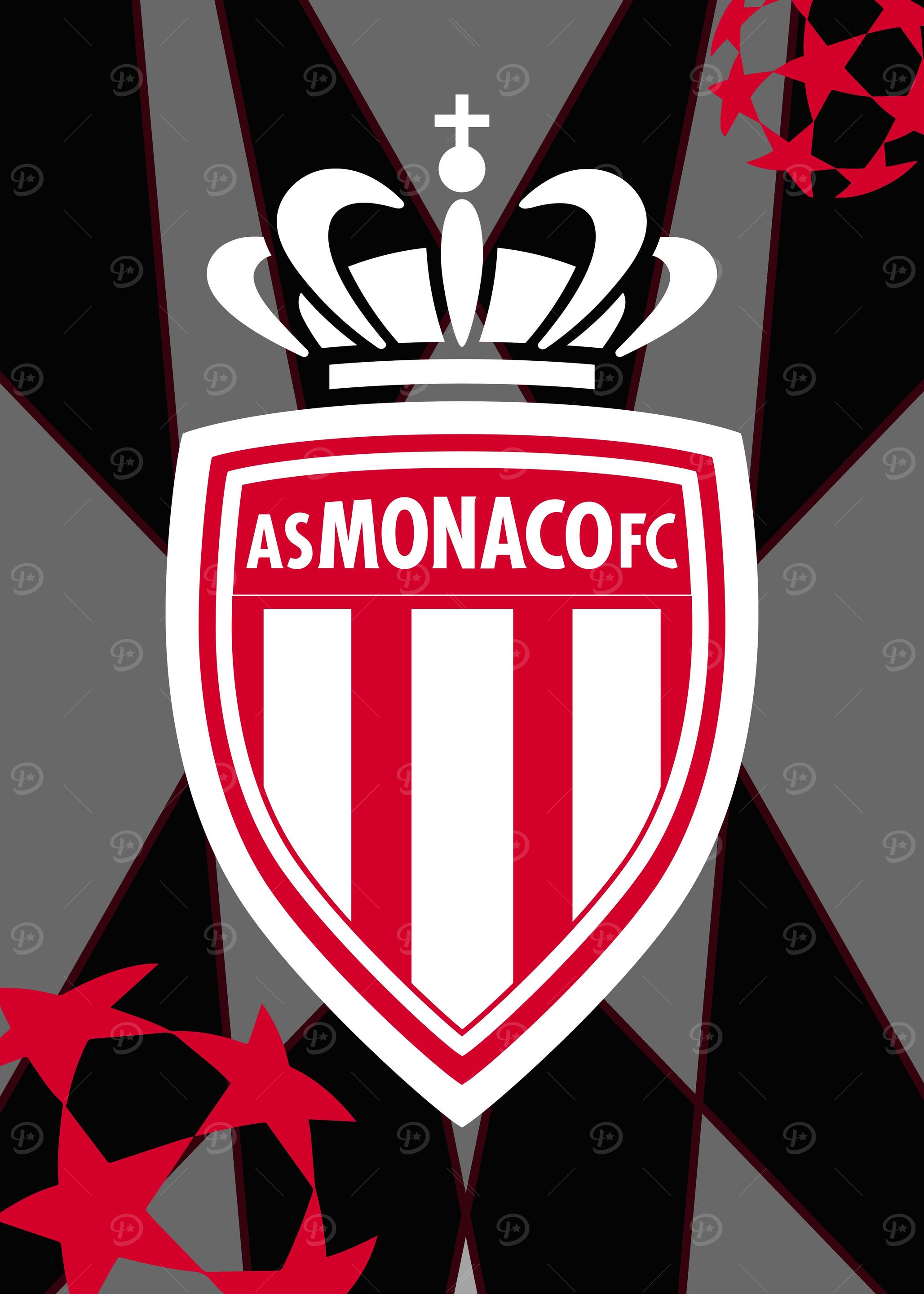 Fanion Vintage AS Monaco – XXL 51 Cm – Pennant Football Club Français – Avant 2000