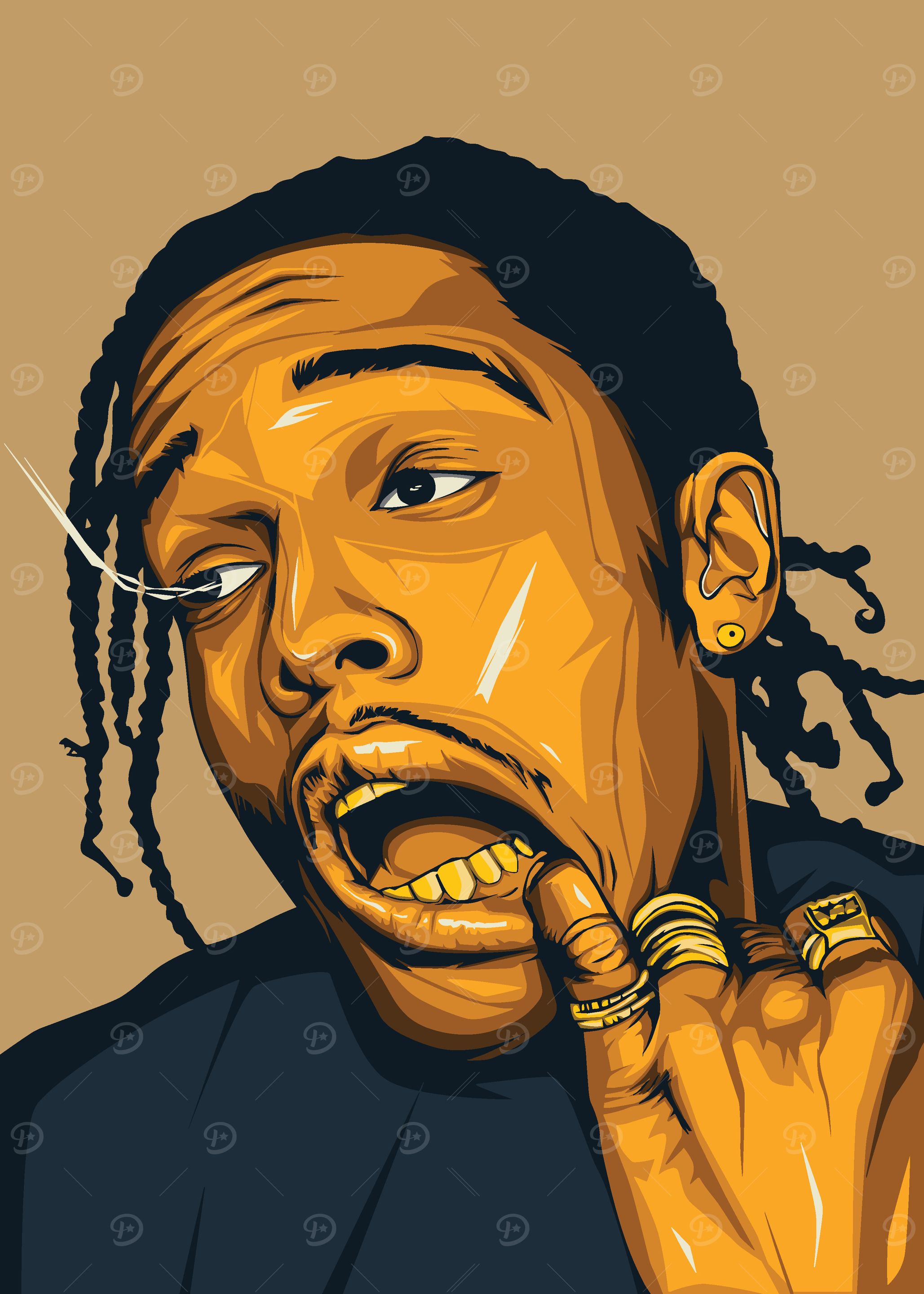 'ASAP Rocky Portrait' Poster, picture, metal print, paint by WallSpire ...