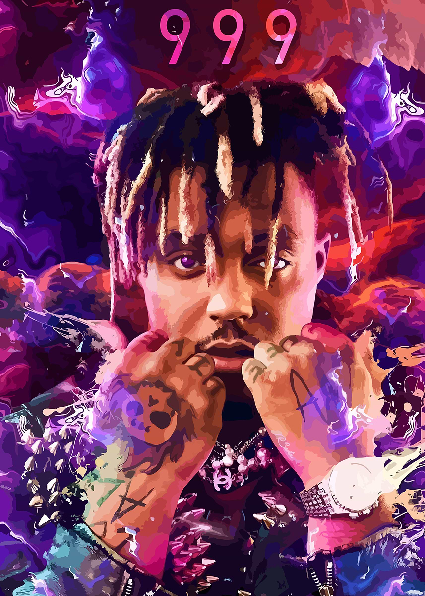 Juice wrld rapper rap' Poster, picture, metal print, paint by Free