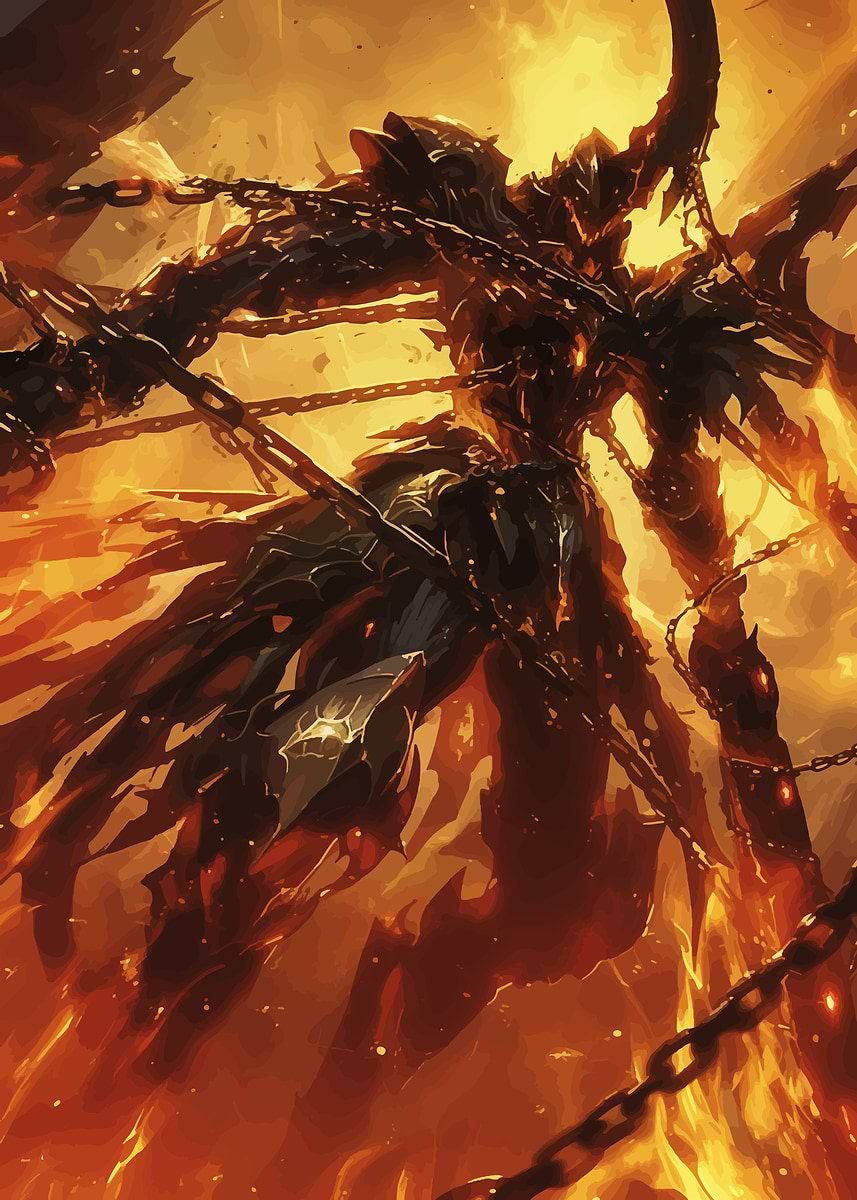 'Fiery Demon Warrior' Poster, picture, metal print, paint by Vivid ...