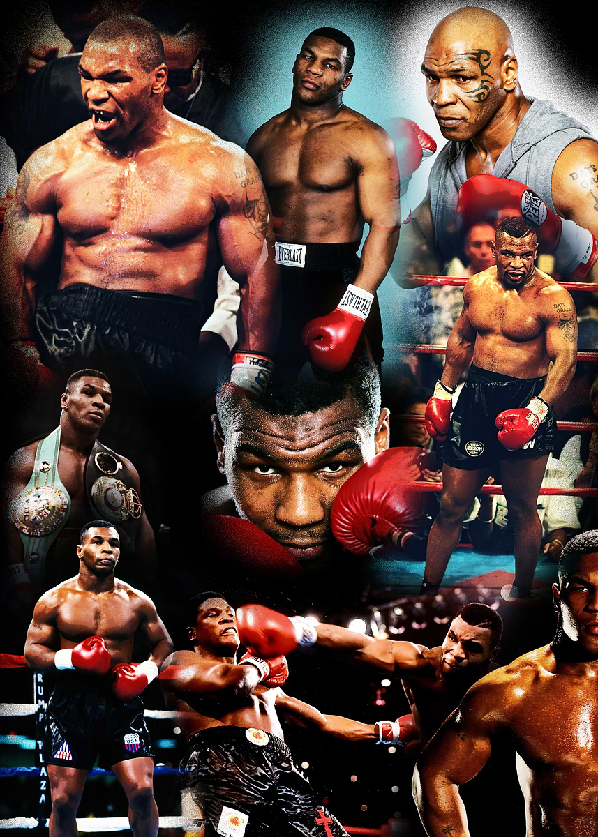 Mike Tyson Boxing Collage' Poster, picture, metal print, paint by