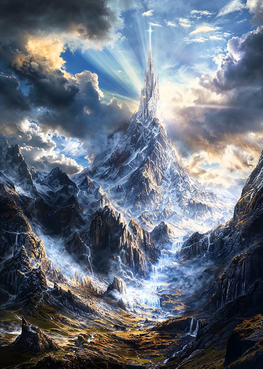 Wizard's Tower — from the Forgotten Fantasy Realms collection, a Pixaverse metal print