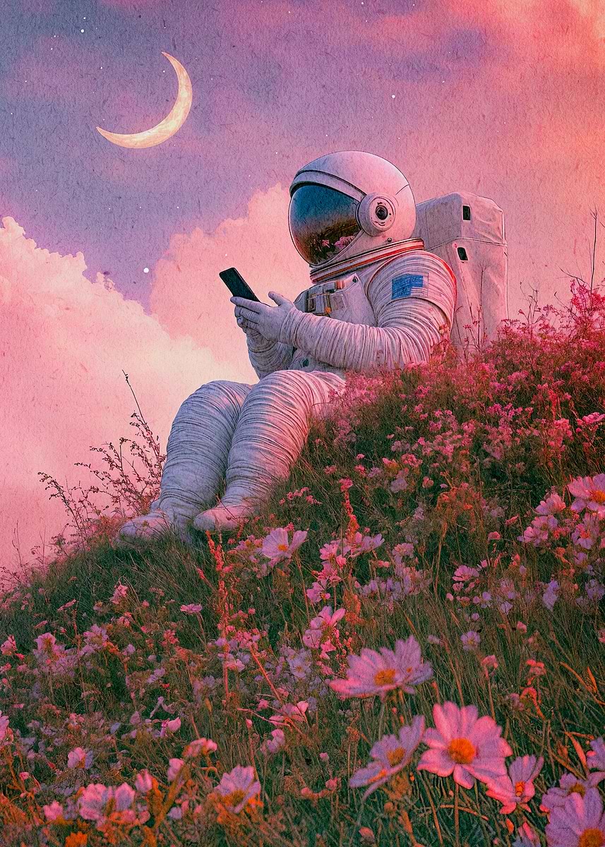 Astronaut Flower ' Poster, picture, metal print, paint by Abul