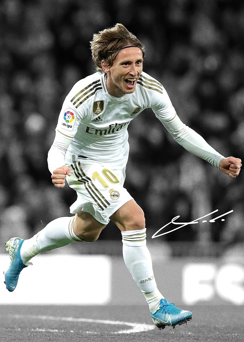 Luka Modric' Poster, picture, metal print, paint by Brian John
