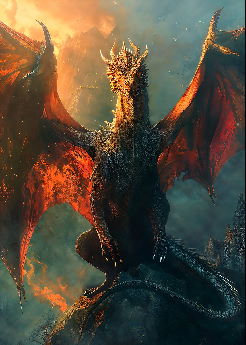 Scourge of the Heavens — from the Dragons Lair collection, a Pixaverse metal print