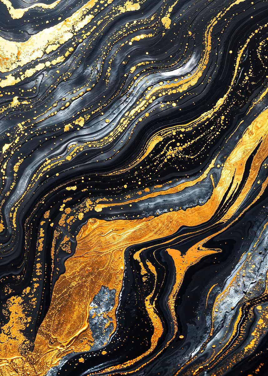 Golden Abyss — from the Precious Metal Reforged collection, a Pixaverse metal print